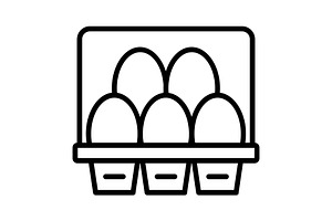 Egg Carton Line Icon, an Icon by Pexelpy