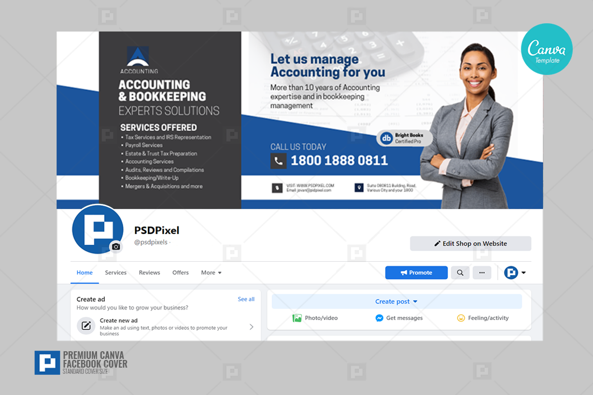 Accounting Company Services FB Cover, a Social Media Template by PSDPixel (Photo 2 of 4)