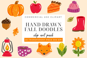 Hand Drawn Fall Doodle Clipart