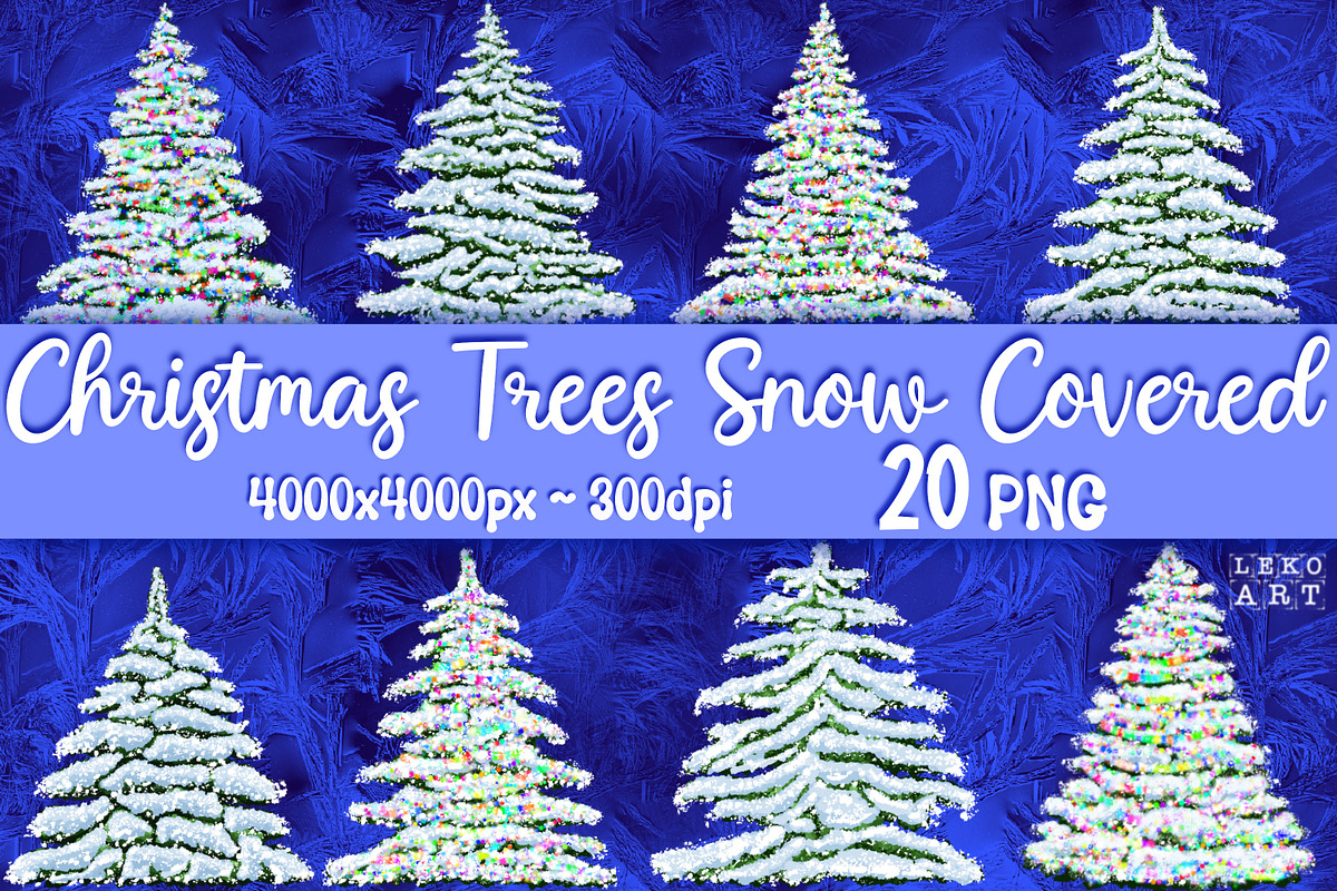 Christmas trees snow covered, an Illustration by LekoArt (Photo 1 of 3)