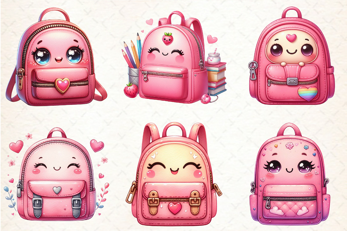 School Cute Bag Sublimation Clipart, an Illustration by Libby Wishes (Photo 5 of 6)