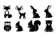 Cute Forest Animal Silhouette Bundle, an Illustration by Creativeshirt (Thumbnail 16 of 54)