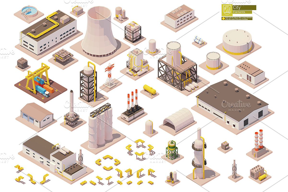 Isometric city map elements, an Object Graphic by tele52 (Photo 29 of 72)