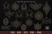 Halloween Spider Web Earring SVG, a Work Illustration by Dream Creation (Thumbnail 2 of 3)
