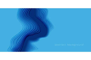 Cut out paper design style Blue