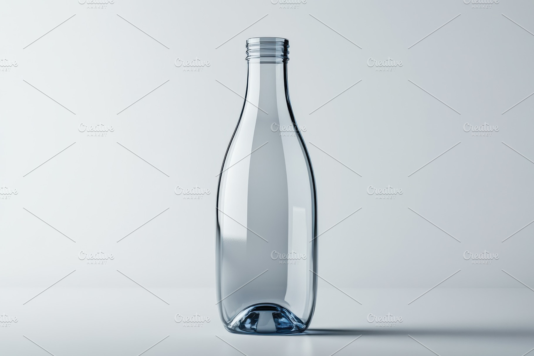 Empty Glass Bottle on White Backgrou, a Background Photo by Pixeness Studio