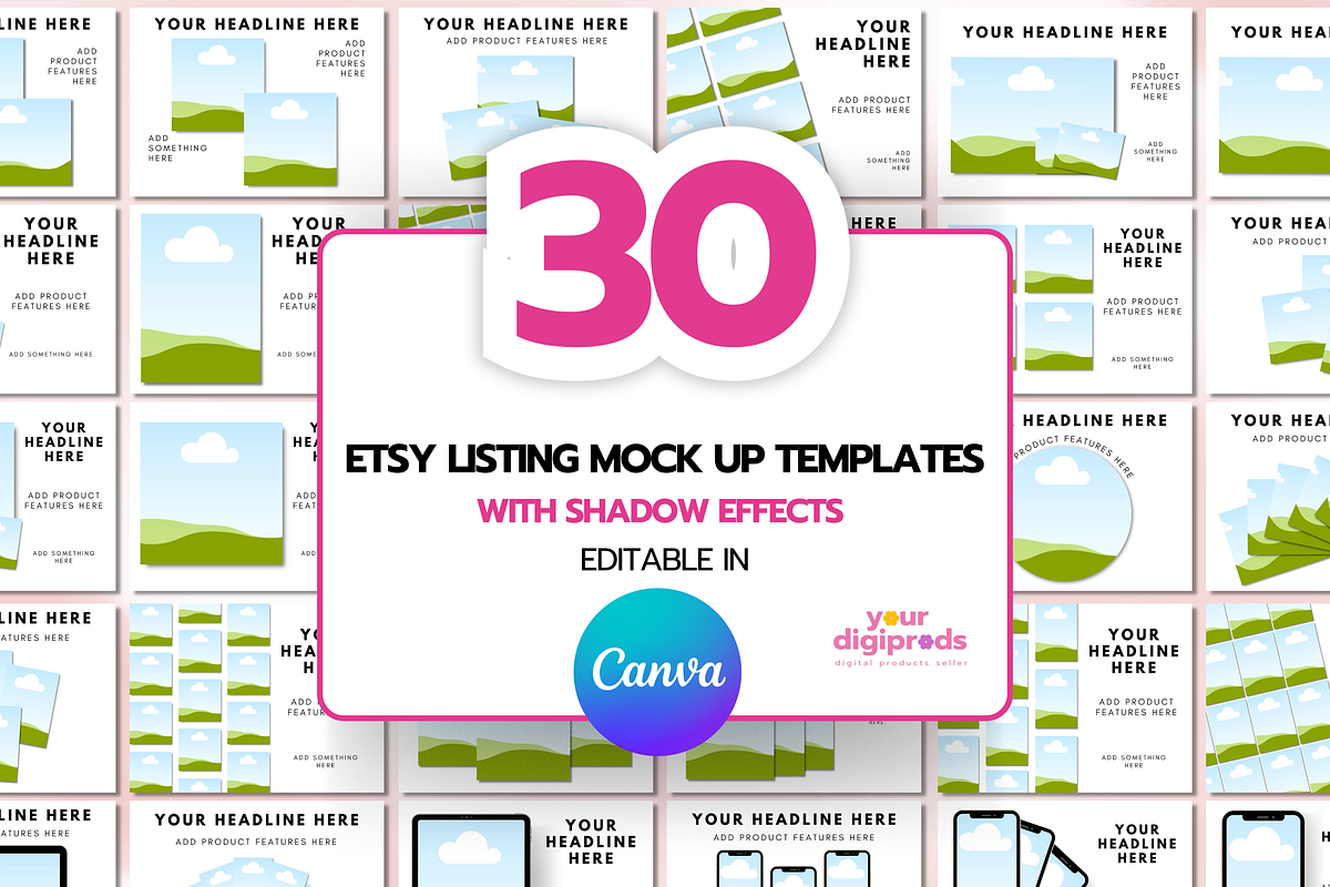 Etsy Product Listing Mockup Template, a Books & Magazine Mockup by Your DigiProds (Photo 1 of 5)
