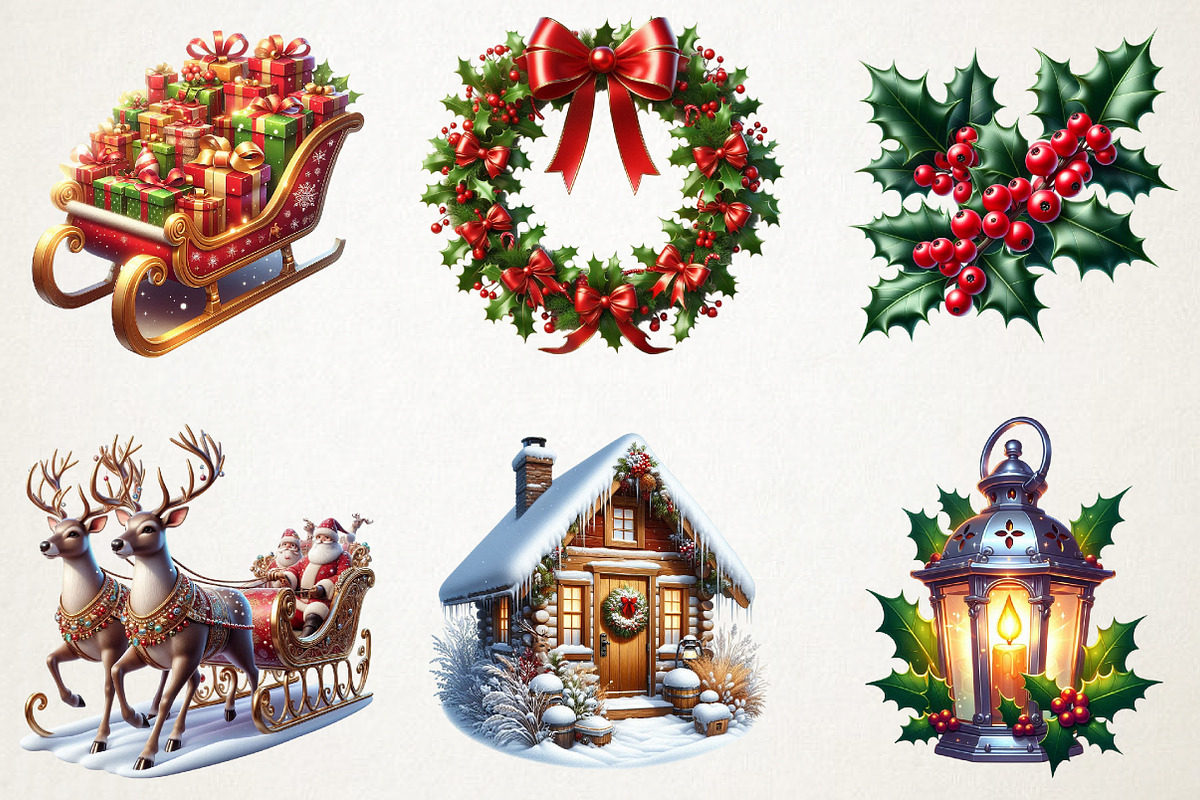 Festive Winter Holiday Clipart, a Seasonal Illustration by RobertsArt (Photo 2 of 7)