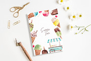 Watercolor Ice Cream Collection, a Food Illustration by YuliyaArtGarden (Thumbnail 7 of 11)