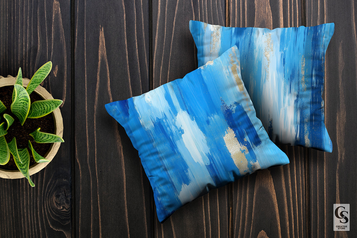 Blue Brushstrokes Seamless Patterns, a Pattern Graphic by Creative Store (Photo 5 of 5)