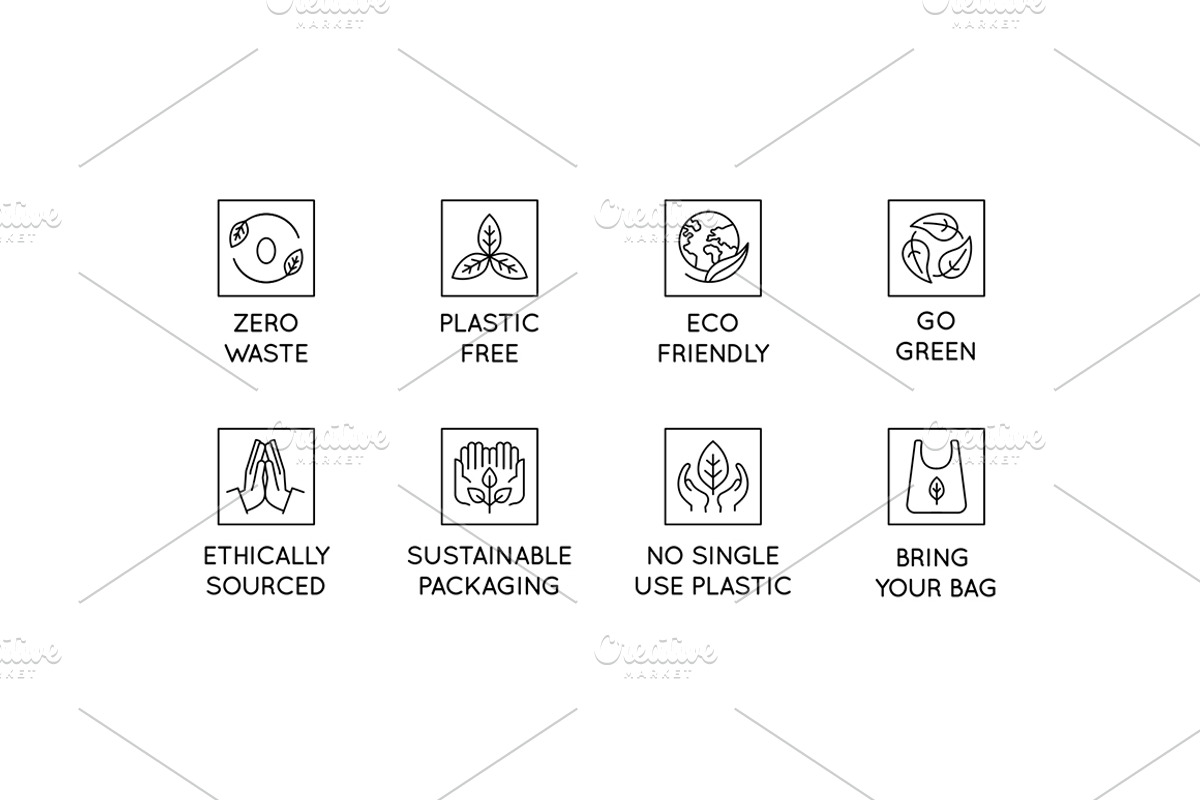 Zero waste - icons and illustrations, a Graphic by venimo (Photo 2 of 8)