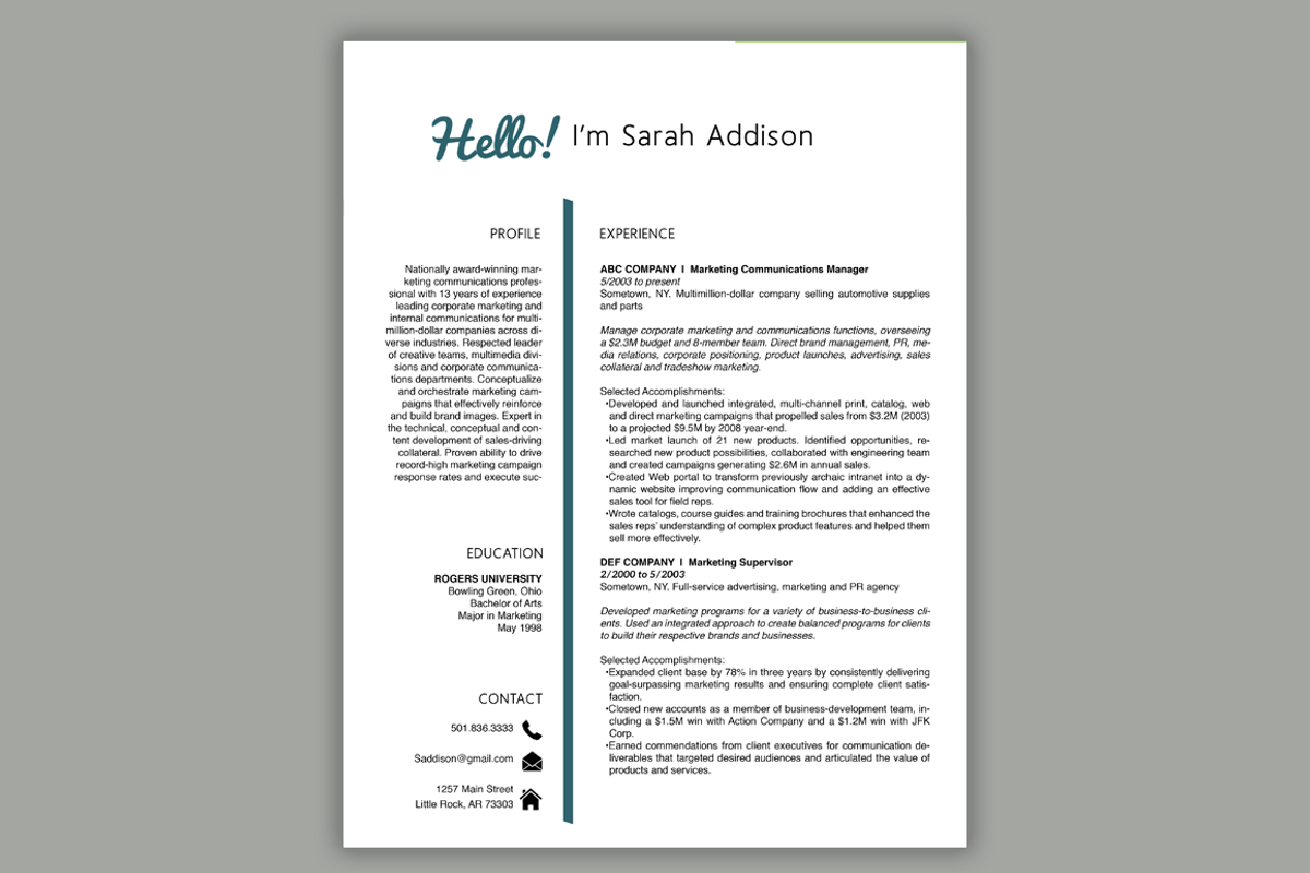3 Page Resume Template | Fun, a Resume Template by Scribbled Napkin Design (Photo 2 of 4)