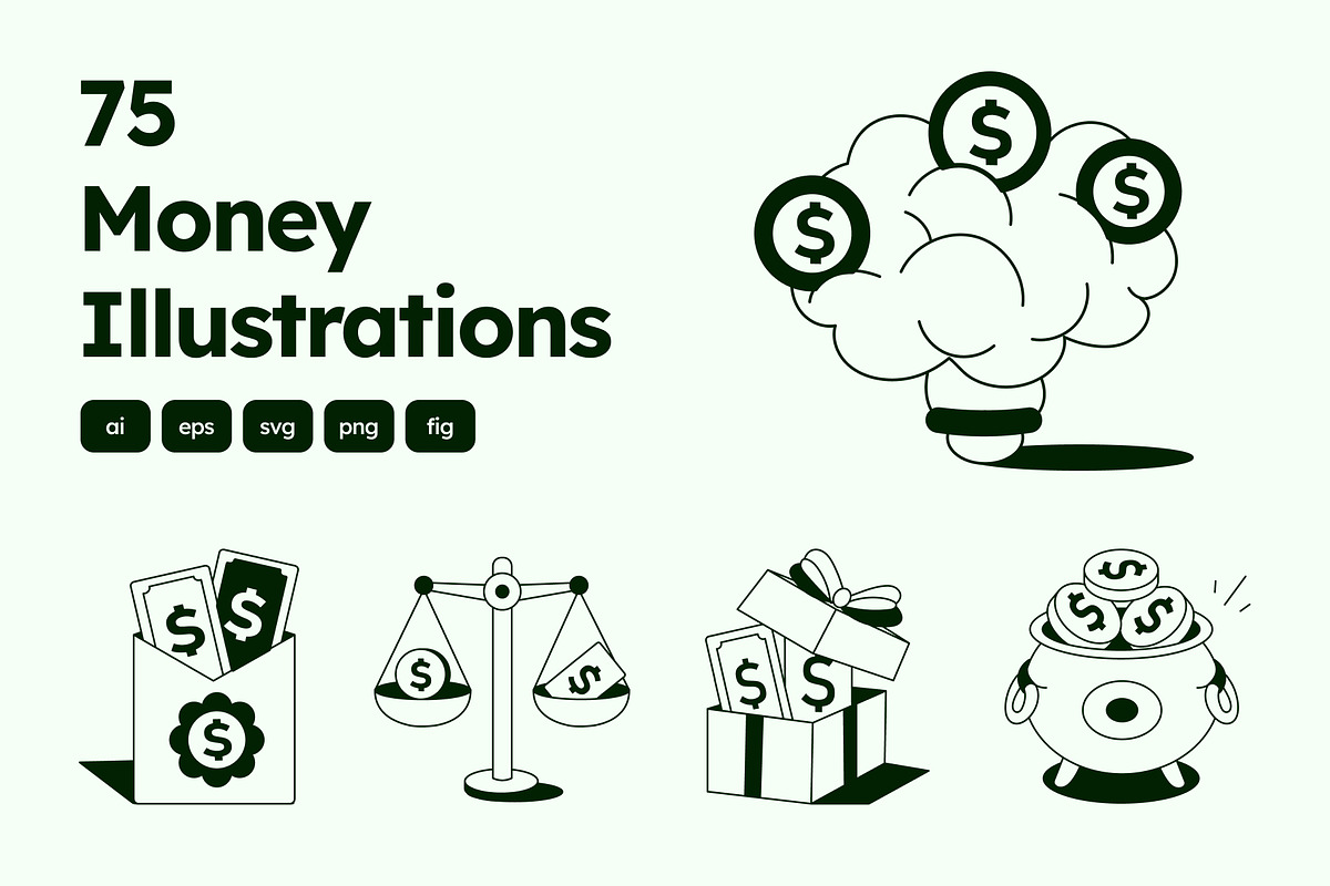 Money Drawing Illustration Set, a Finance Illustration by Vectors Market (Photo 1 of 7)