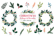 Christmas foliage clipart, a Seasonal Illustration by Katie Lisker (Thumbnail 1 of 3)