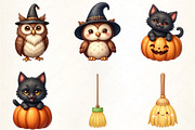 Cute Halloween Clipart, an Illustration by CrexoraLab (Thumbnail 2 of 5)