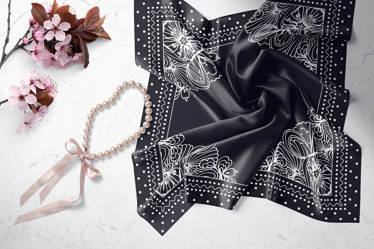 Bandanas Silk Scarf Set 3, a Decorative Illustration by ilonitta (Photo 4 of 5)