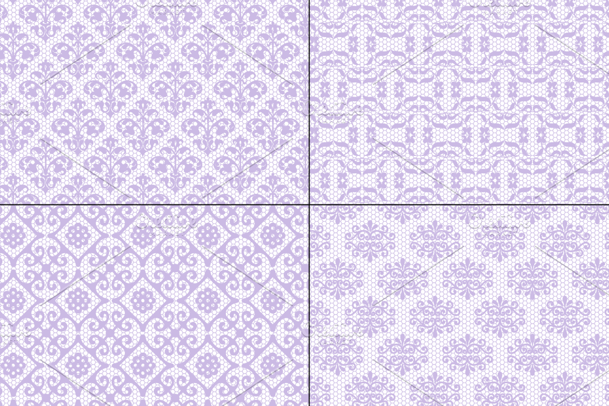 Seamless Lavender Lace Patterns preview 4
