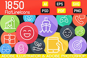 1800+ Flat Icons - Line Icons Pack, an Outline Icon by FlatLineIcons (Thumbnail 1 of 31)