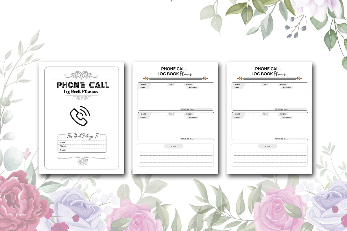 Phone Call Log Book, a Stationery Template by design_hut (Photo 3 of 3)