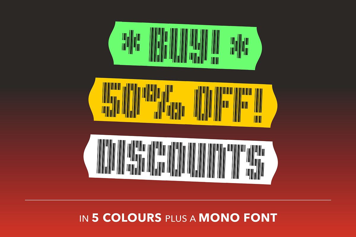 Bar Code Font, a Font by SelfBuild Type