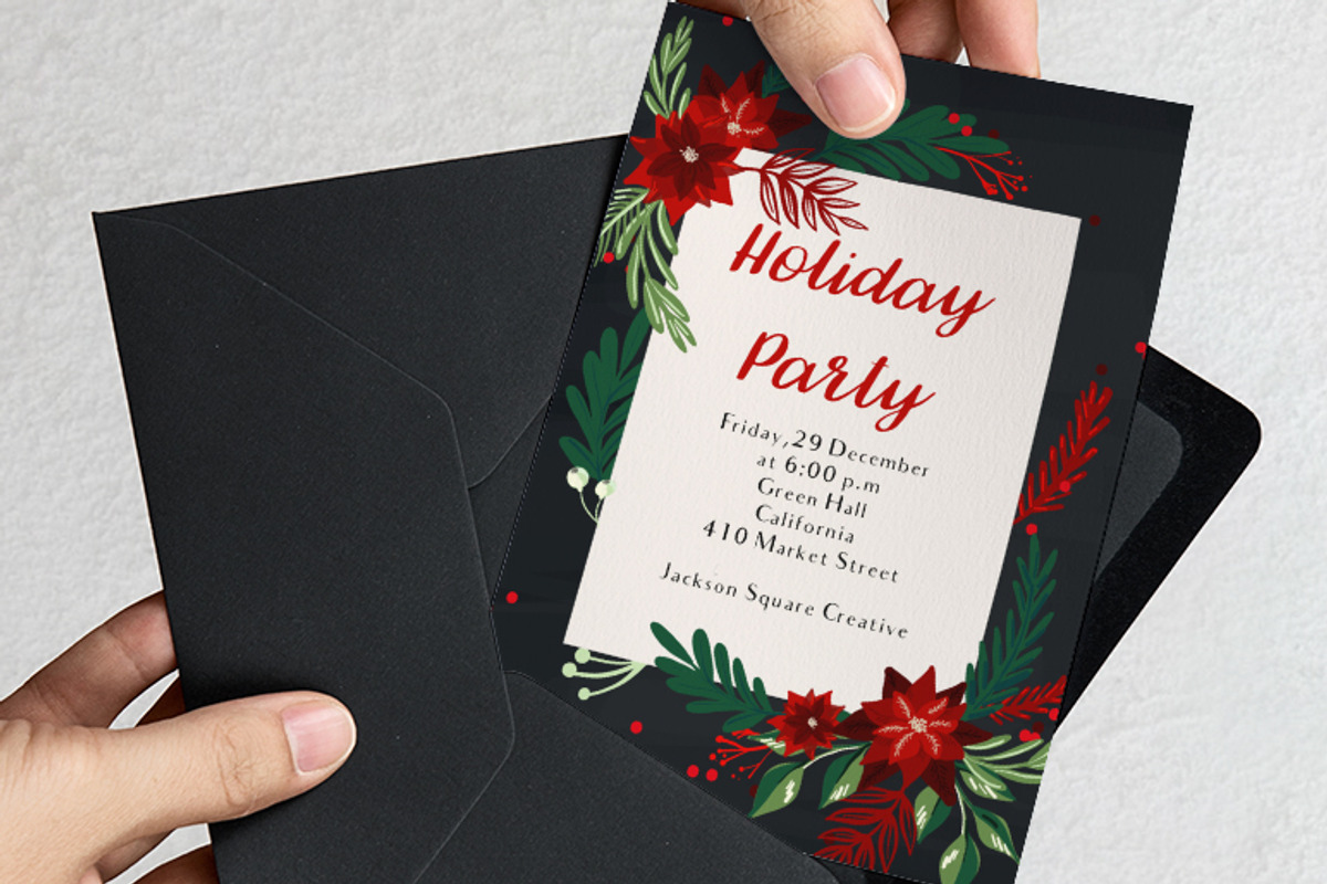 EPS X-mas invitation & greeting card, an Invitation Template by holaholga (Photo 2 of 2)