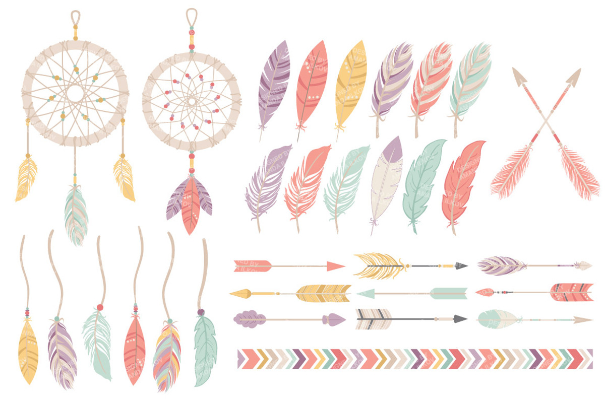 Vintage Vector Dreamcatchers Clipart, an Illustration by Amanda Ilkov (Photo 4 of 4)