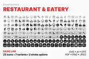 Food & restaurant icons (Line), an Outline Icon by Totto House (Thumbnail 2 of 3)