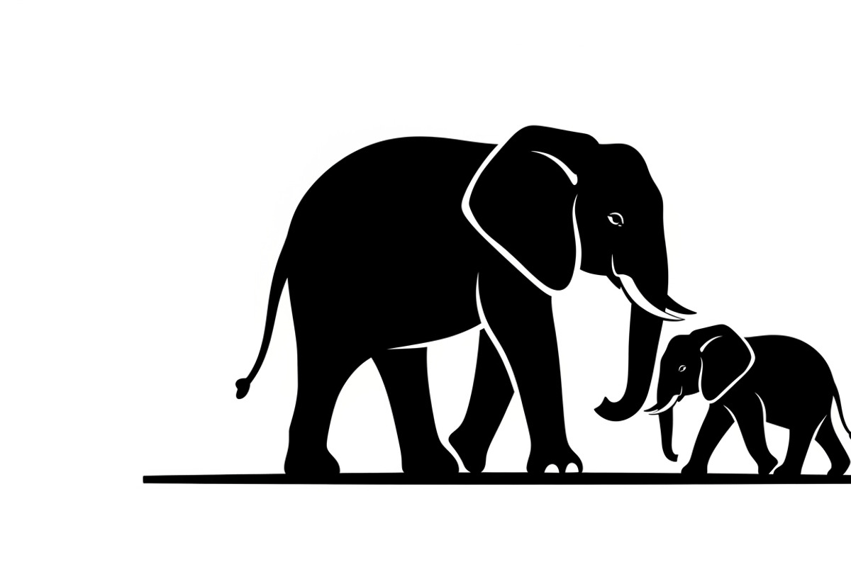 elephant family silhouette design, an Illustration by Amazin_art (Photo 23 of 51)