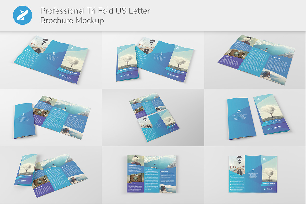 Tri Fold Brochure Mockup, a Print Template by zokidesign (Photo 1 of 16)