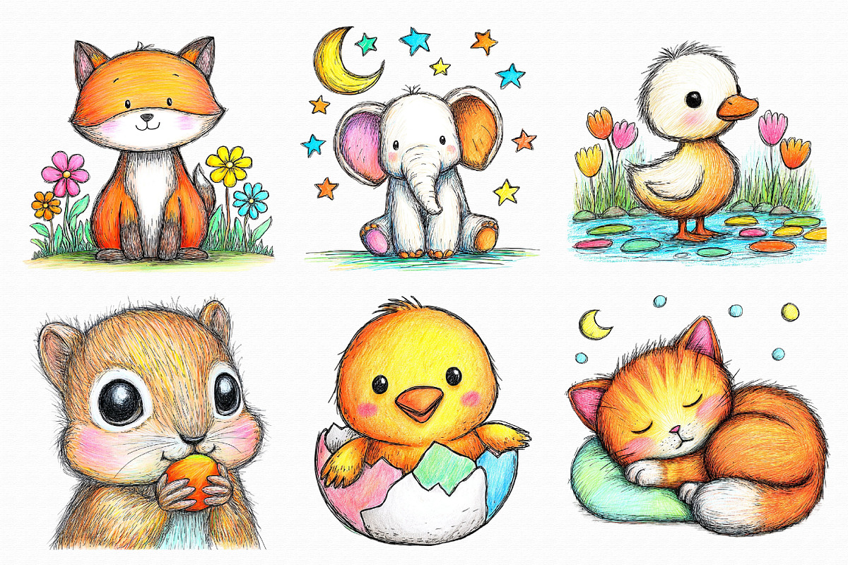 Baby Animal Clipart Bundle, an Illustration by Libby Wishes (Photo 2 of 9)