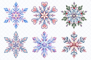 Watercolor Winter Snowflakes Clipart, a Seasonal Illustration by Whimsy Brush Studio (Thumbnail 3 of 8)