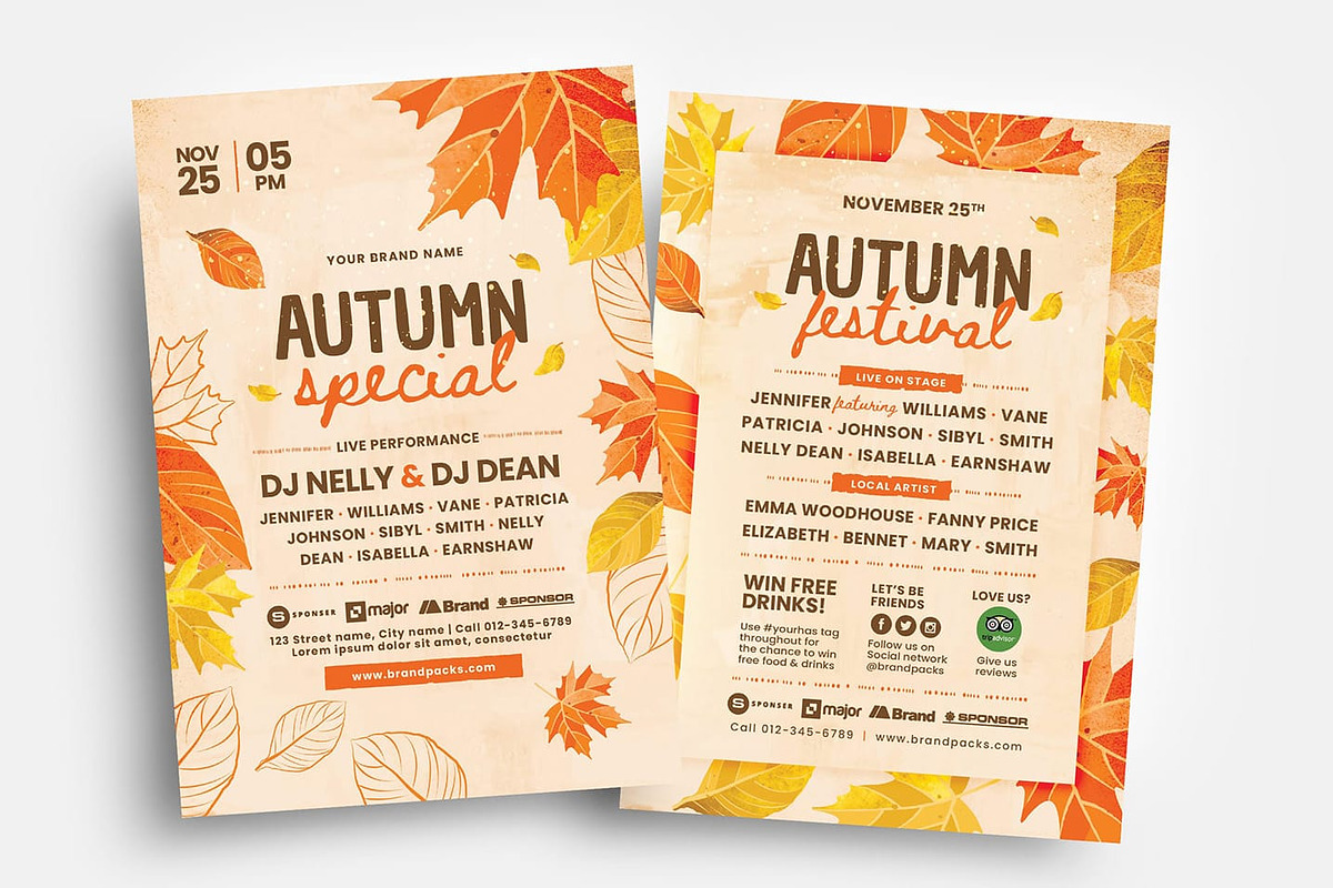 Autumn Fall Flyer Templates, a Flyer Template by BrandPacks (Photo 1 of 7)