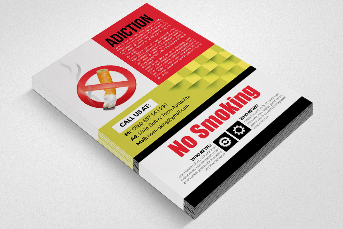 Say No to Smoking Flyer Template Ad, a Flyer Template by Business Flyers