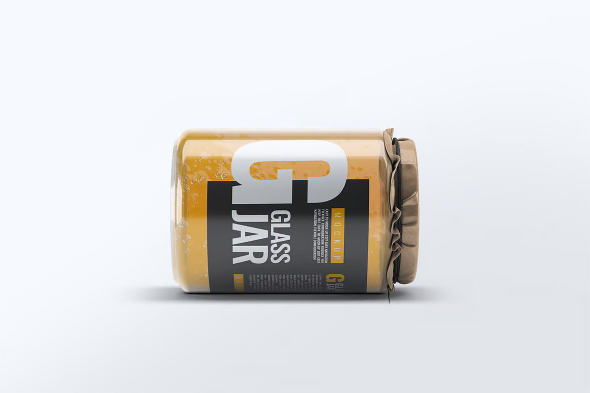 Glass Jar Mock-Up, a Packaging Mockup by DesignRushMarket (Photo 5 of 8)