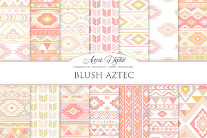 Blush Aztec Digital Paper, a Texture Graphic by Avenie Digital