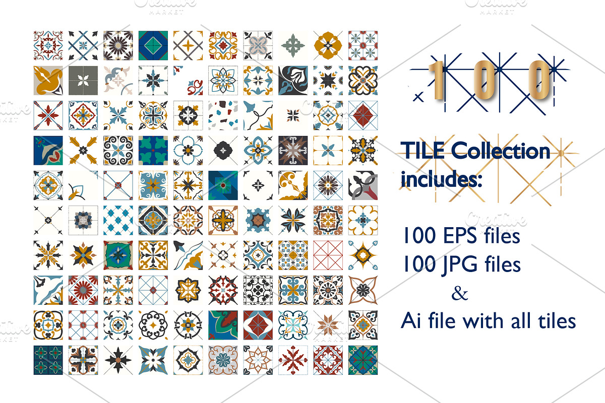 Moroccan Collection of 100 tiles, a Pattern Graphic by DeMih (Photo 3 of 6)