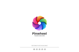 Pinwheel Gradient Colorful Logo