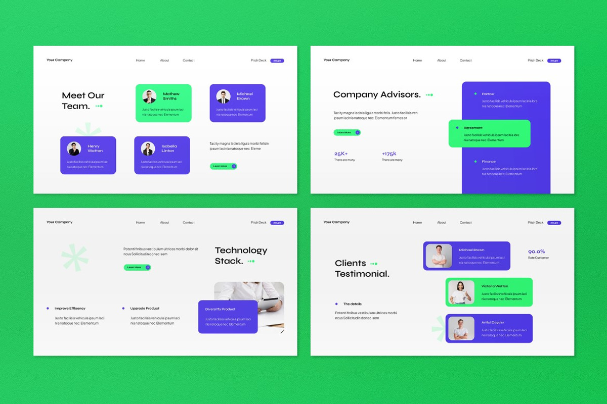 White Green Pitch Deck Google Slide, a Presentation Template by graphicook (Photo 4 of 5)