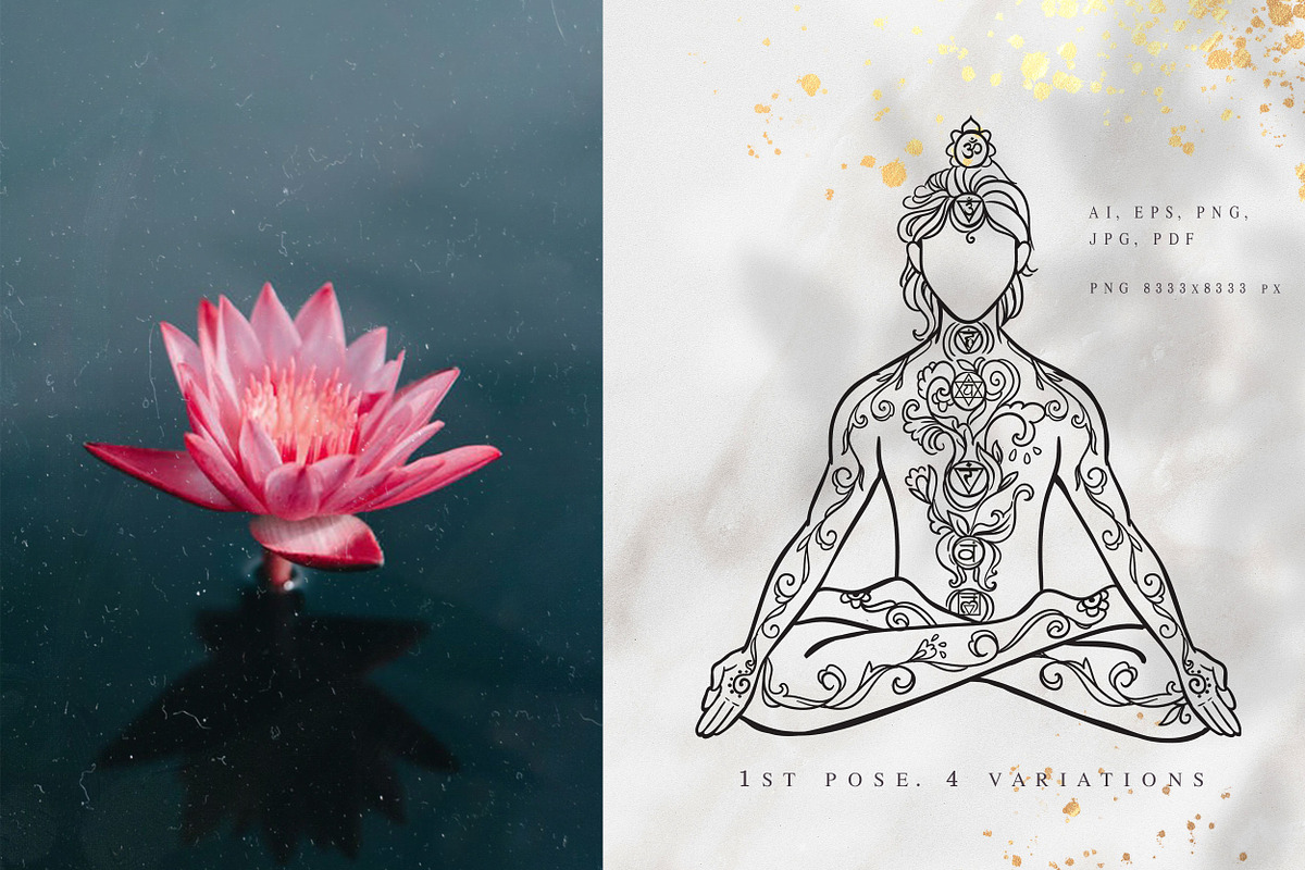 Lotus Man Set. 31 elements, an Illustration by anvinoart (Photo 9 of 16)