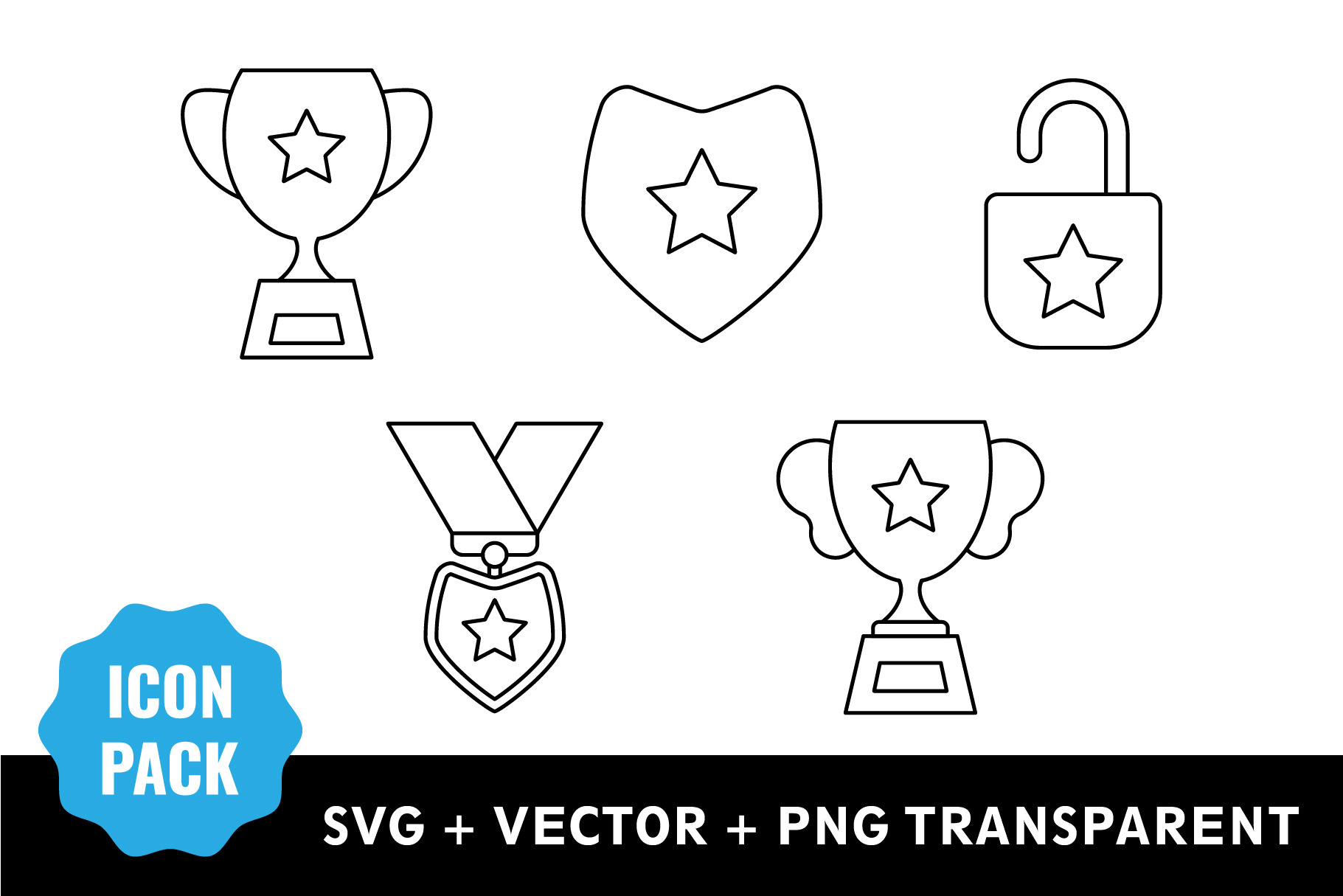 Rewards line art icon bundle svg | Creative Market