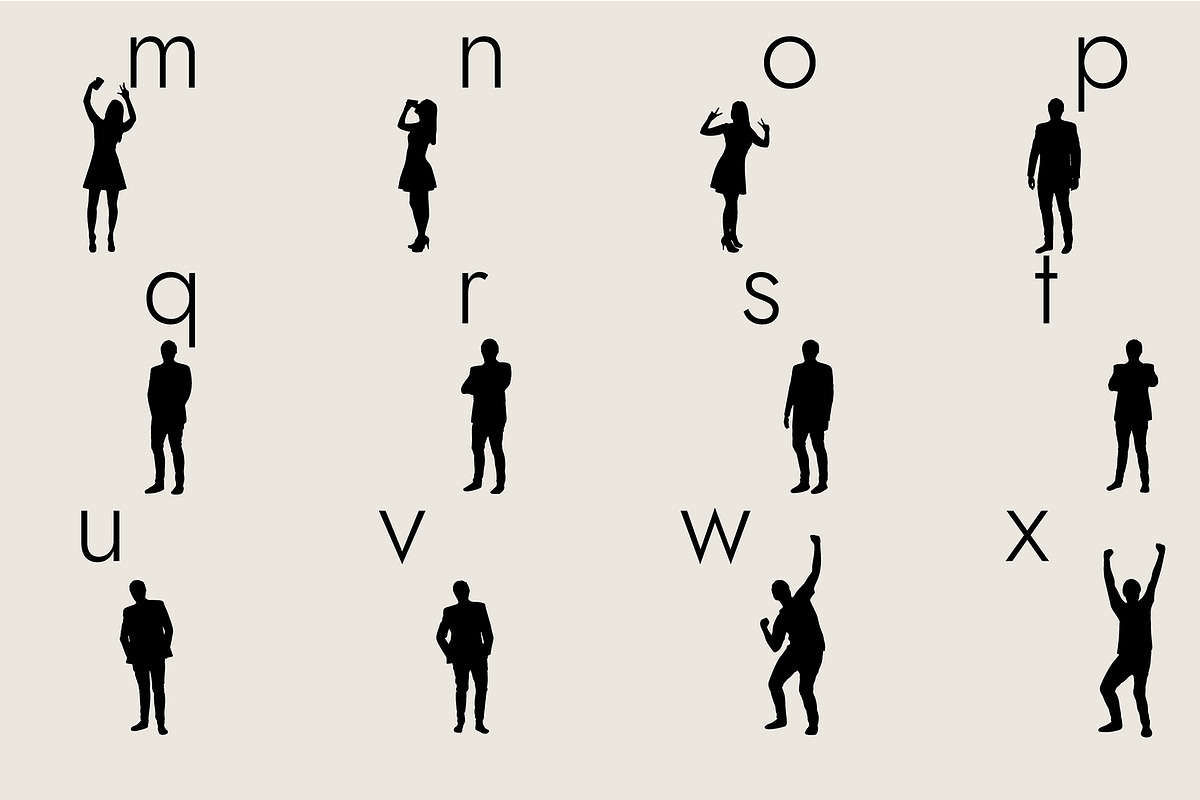 People Silhouettes Dingbats Font, a Symbol Font by Minimalartstudio (Photo 5 of 8)