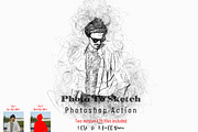 Photo To Sketch Photoshop Action, an Action Add-On by Studio Retouch (Thumbnail 1 of 11)