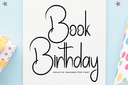 Book Birthday | Script Font, a Handwritten Font by Scratchones (Thumbnail 1 of 8)