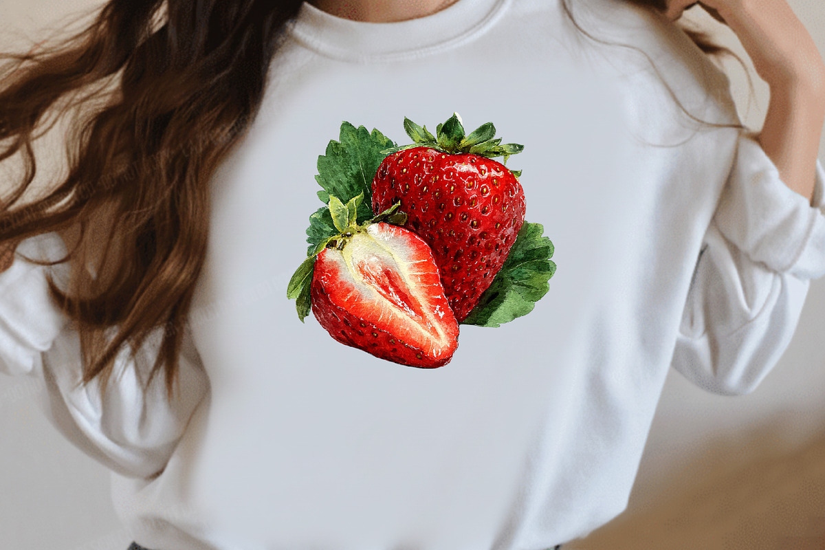 Watercolor strawberry Clipart, an Illustration by Designworld (Photo 6 of 7)