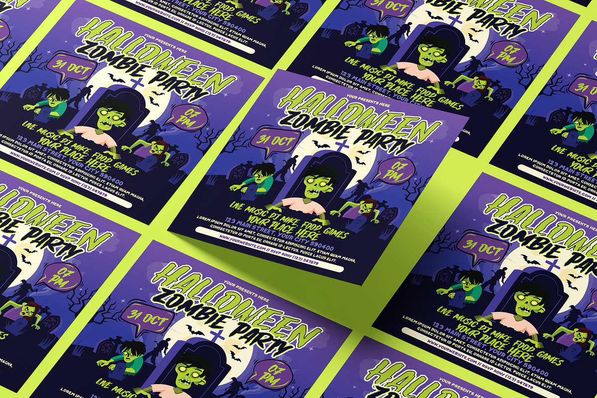 Halloween Party Flyer, a Flyer Template by Creativestoree (Photo 2 of 5)