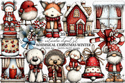 Whimsical Christmas Winter Clipart, an Illustration by Canvas Craft (Thumbnail 1 of 6)