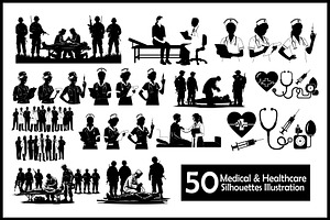 Medical & Healthcare Silhouette Illu, an Object Graphic by hafijul
