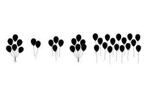Grouped balloon silhouettes in, an Object Illustration by GraphiShop
