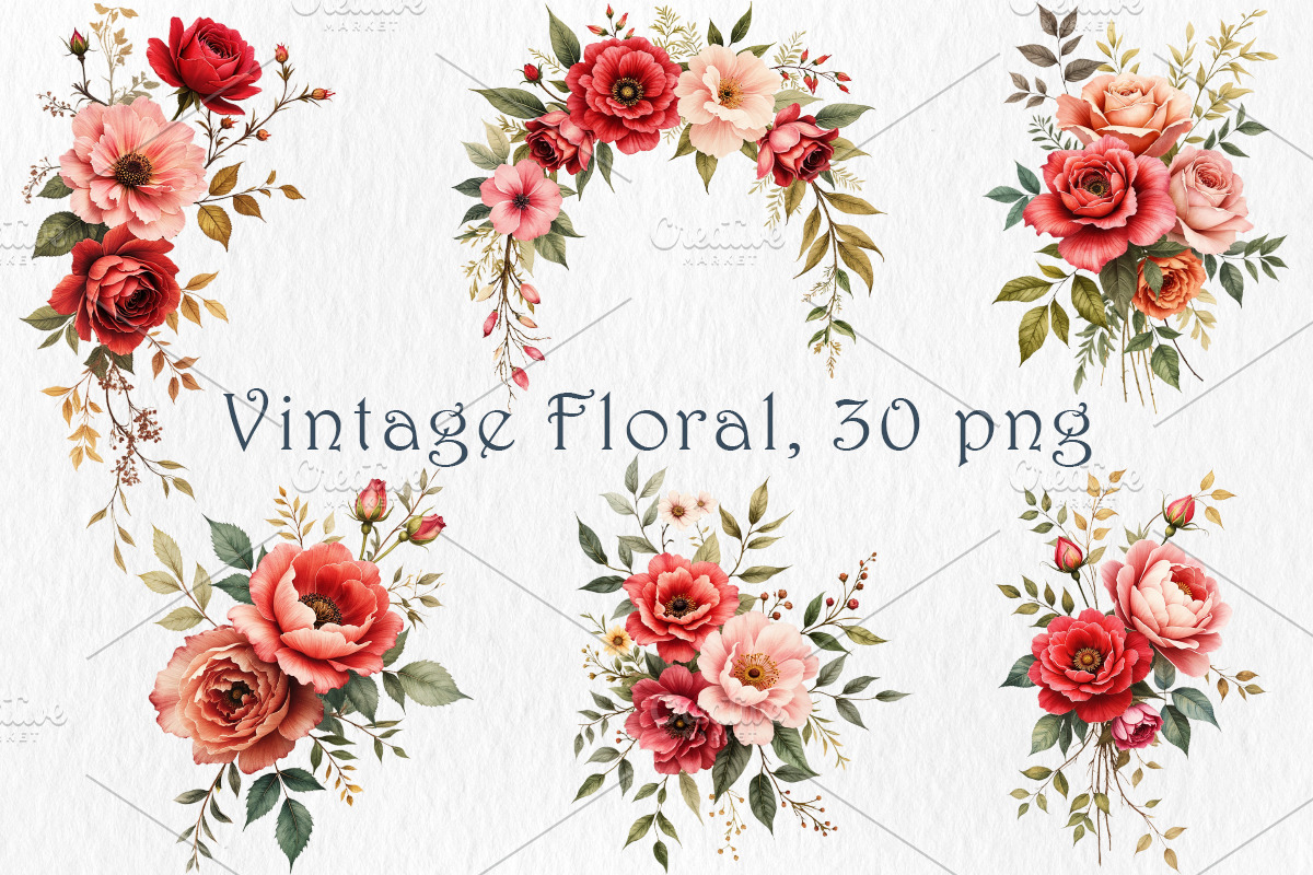 Romantic Roses Clipart Bundle., a Decorative Illustration by GalaDesign03 (Photo 3 of 5)