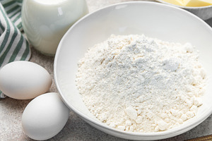Baking ingredients for making dough and pastry at home, a Food & Drink Photo by Olena Rudo